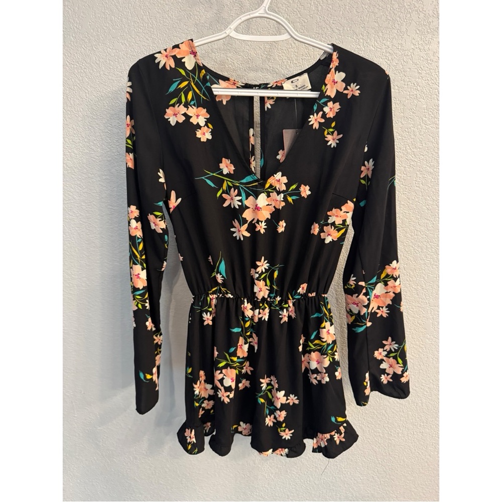 Pins & Needles Black Floral Romper